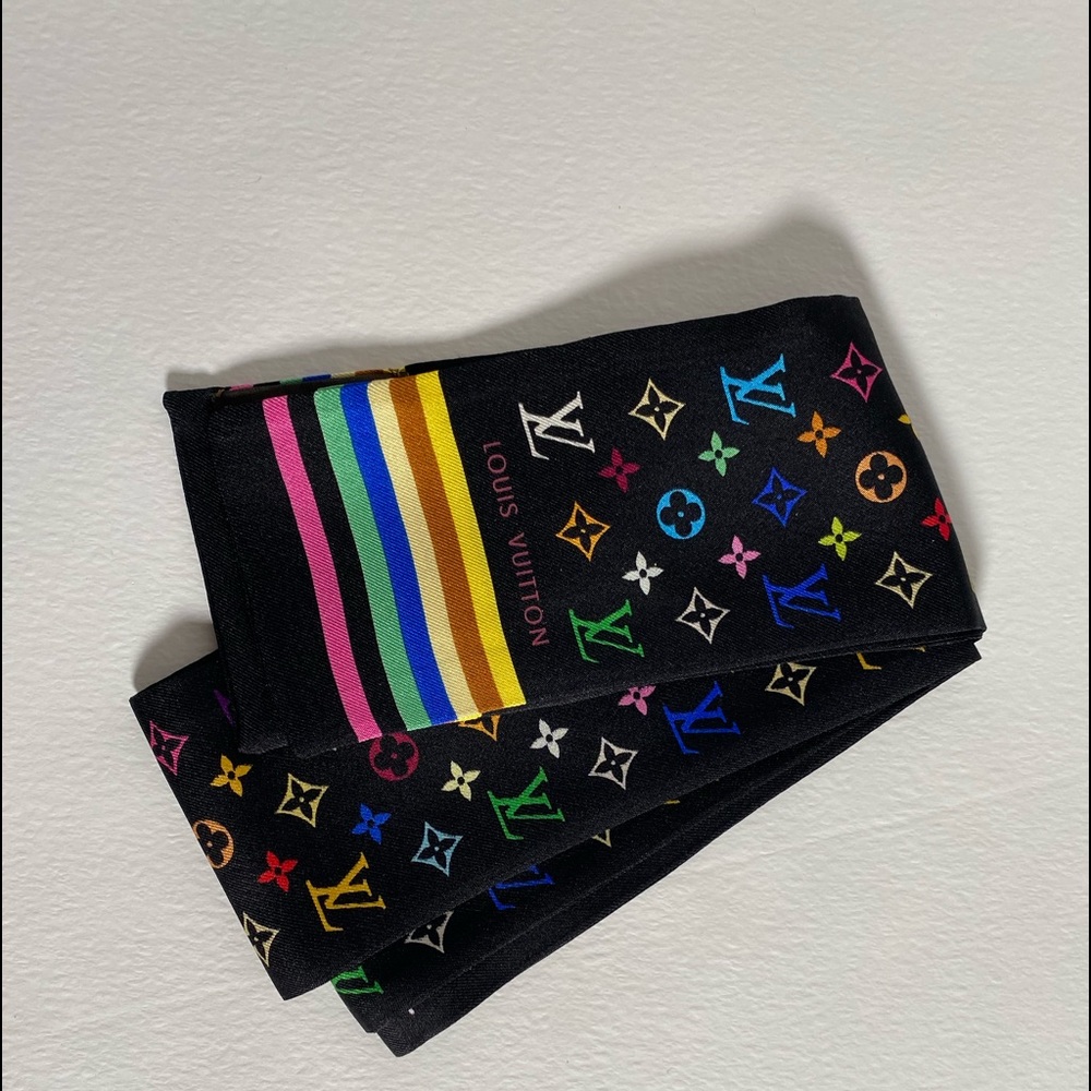 Louis Vuitton multi Murakami print bandeau scarf